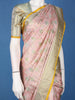 Pastel Pink Floral Woven Design Pure Kanchipuram Silk Saree