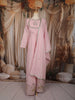 Pastel Pink Mirror Embroidered Design Pure Cotton Long Anarkali Gown with Matching Dupatta