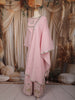 Pastel Pink Mirror Embroidered Design Pure Cotton Long Anarkali Gown with Matching Dupatta