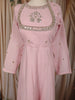 Pastel Pink Mirror Embroidered Design Pure Cotton Long Anarkali Gown with Matching Dupatta