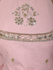 Pastel Pink Mirror Embroidered Design Pure Cotton Long Anarkali Gown with Matching Dupatta
