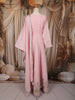 Pastel Pink Mirror Embroidered Design Pure Cotton Long Anarkali Gown with Matching Dupatta