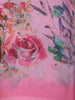 Pastel Pink Multicolor Floral Printed Chiffon Saree with Ombre Border
