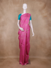 Pastel Pink Peacock Butta Woven Design Pure Kanchipuram Silk Saree with Contrast Border