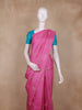 Pastel Pink Peacock Butta Woven Design Pure Kanchipuram Silk Saree with Contrast Border
