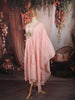 Pastel Pink Peacock Motif Sequins Embroidered Design Pure Cotton Anarkali Salwar Suit with Matching Dupatta
