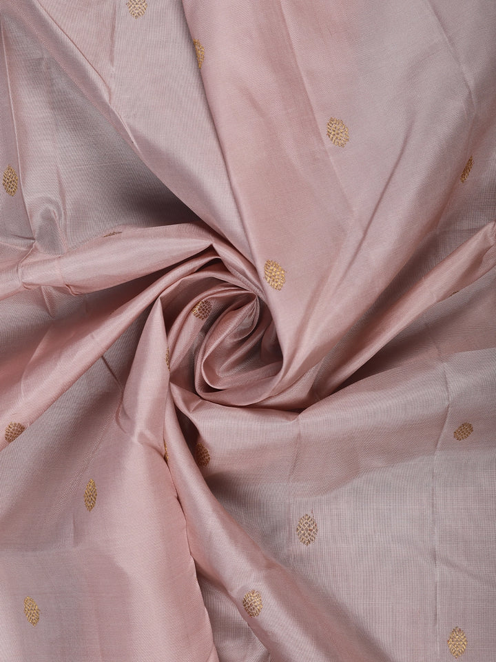 Pastel Pink Woven Butta Design Pure Kanchipuram Silk Saree - Diadem