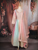 Pastel Pink and Multi-Shade Sequins Embroidered Satin Anarkali Gown with Dupatta