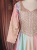Pastel Pink and Multi-Shade Sequins Embroidered Satin Anarkali Gown with Dupatta