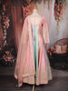 Pastel Pink and Multi-Shade Sequins Embroidered Satin Anarkali Gown with Dupatta