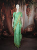 Pastel Pista Green Circle Butta Zari Woven Design Pure Kanchipuram Silk Saree with Zari Border