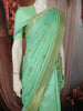 Pastel Pista Green Circle Butta Zari Woven Design Pure Kanchipuram Silk Saree with Zari Border