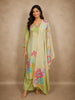Pastel Pistachio Green Floral Printed Design Tissue Silk Salwar Suit with Dupatta