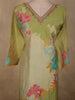Pastel Pistachio Green Floral Printed Design Tissue Silk Salwar Suit with Dupatta