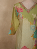 Pastel Pistachio Green Floral Printed Design Tissue Silk Salwar Suit with Dupatta