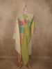 Pastel Pistachio Green Floral Printed Design Tissue Silk Salwar Suit with Dupatta
