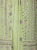 Pastel Pistachio Green Sequins and Beads Embroidered Design Georgette Sharara Suit with Over Coat