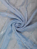 Pastel Powder Blue Diagonal Sequins and Silver Embellished Design Satin Designer Saree with Stone Work Border
