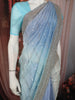 Pastel Powder Blue Diagonal Sequins and Silver Embellished Design Satin Designer Saree with Stone Work Border