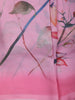 Pastel Rose Pink Floral and Leaf Printed Chiffon Saree with Ombre Border