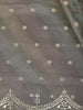 Pastel Sage Green Floral Butta Zari Embroidered Design Pure Organza Saree with Scalloped Border