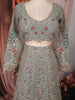 Pastel Sage Green Floral Sequins And Beads Embroidered Design Net Lehenga With Net Dupatta