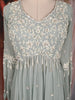 Pastel Sage Green Floral Sequins Embroidered Georgette Palazzo Suit