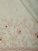 Pastel Sage Green Floral Sequins Embroidered Tissue Saree