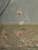 Pastel Sage Green Floral Sequins and Thread Embroidered Design Tissue Designer Saree