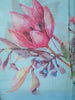 Pastel Sky Blue Floral Printed Chiffon Saree with Ombre Border