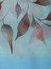 Pastel Sky Blue Leaf Printed Chiffon Saree with Ombre Border