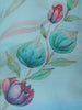 Pastel Sky Blue Minimal Floral Printed Chiffon Saree with Ombre Border
