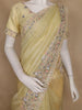 Pastel Yellow Embellished Design Organza Saree