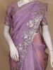 Lavender Embellished Design Organza Saree