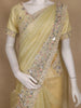 Pastel Yellow Embellished Design Organza Saree