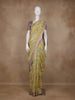 Pastel Yellow Floral Printed Chanderi Cotton Saree with Zari Woven Border