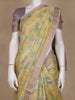 Pastel Yellow Floral Printed Chanderi Cotton Saree with Zari Woven Border