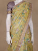 Pastel Yellow Floral Printed Chanderi Cotton Saree with Zari Woven Border