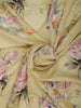 Pastel Yellow Floral Printed Design Pure Tussar Saree with Designer Border