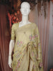 Pastel Yellow Floral Printed Design Pure Tussar Saree with Designer Border