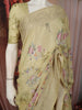 Pastel Yellow Floral Printed Design Pure Tussar Saree with Designer Border