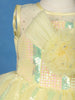 Pastel Yellow Sequins Design Net Layered Frock