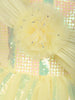 Pastel Yellow Sequins Design Net Layered Frock