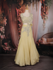 Pastel Yellow Sequins and Bead Embroidered Satin Lehenga Set with Draped Dupatta