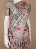 Pastel Beige Floral Printed Tussar Silk Saree - Diadem