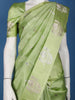 Pastel Green Floral Design Woven Silk Saree - Diadem