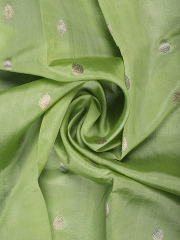 Pastel Green Floral Design Woven Silk Saree - Diadem