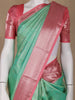 Pastel Green Floral Woven Pure Kanchipuram Silk Saree - Diadem