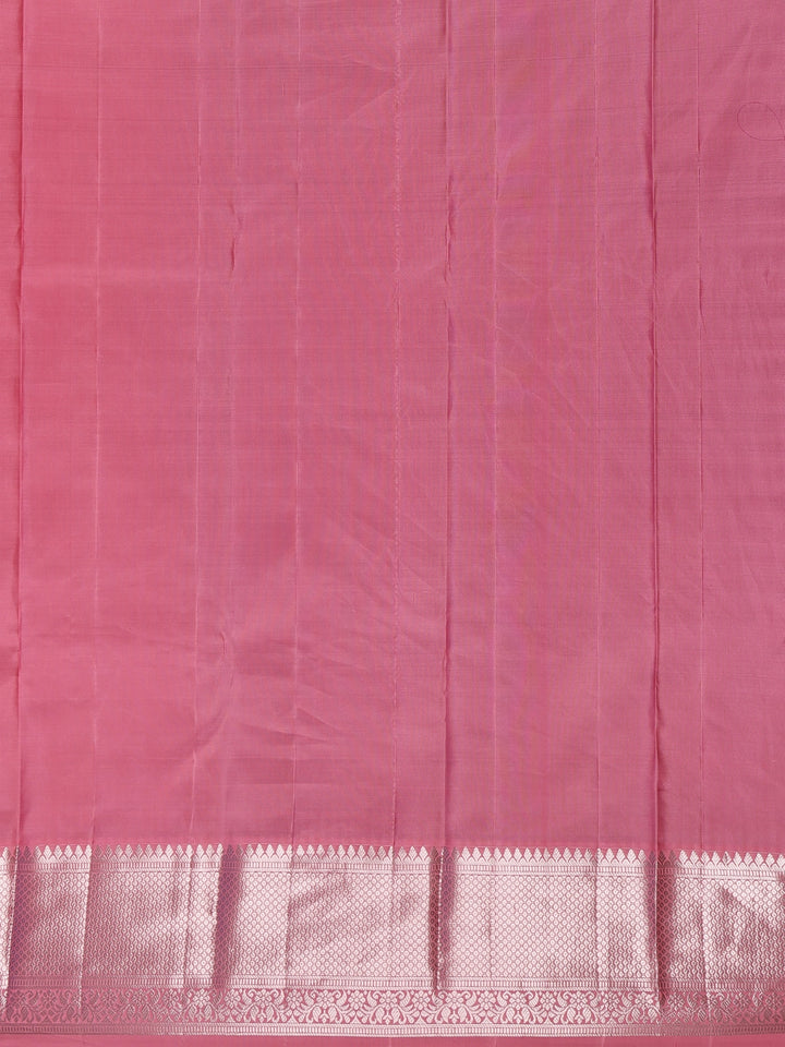 Pastel Green Floral Woven Pure Kanchipuram Silk Saree - Diadem