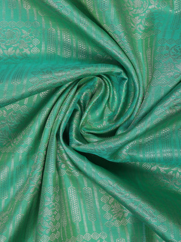 Pastel Green Floral Woven Pure Kanchipuram Silk Saree - Diadem